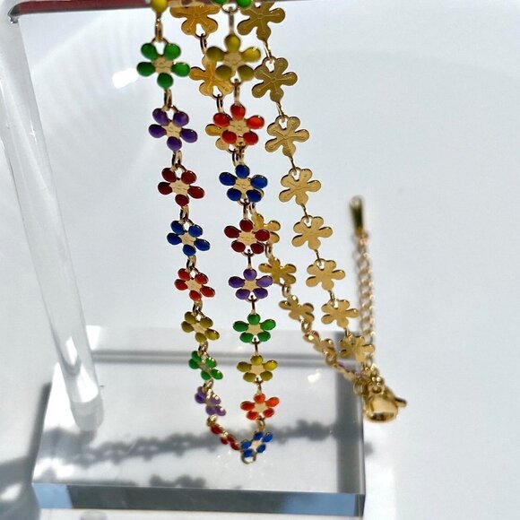 Daisy Floral Necklace Stainless Steel - Picture 3 of 12